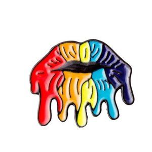 HOST PICK Rainbow Lips Pin Brooch Pride
